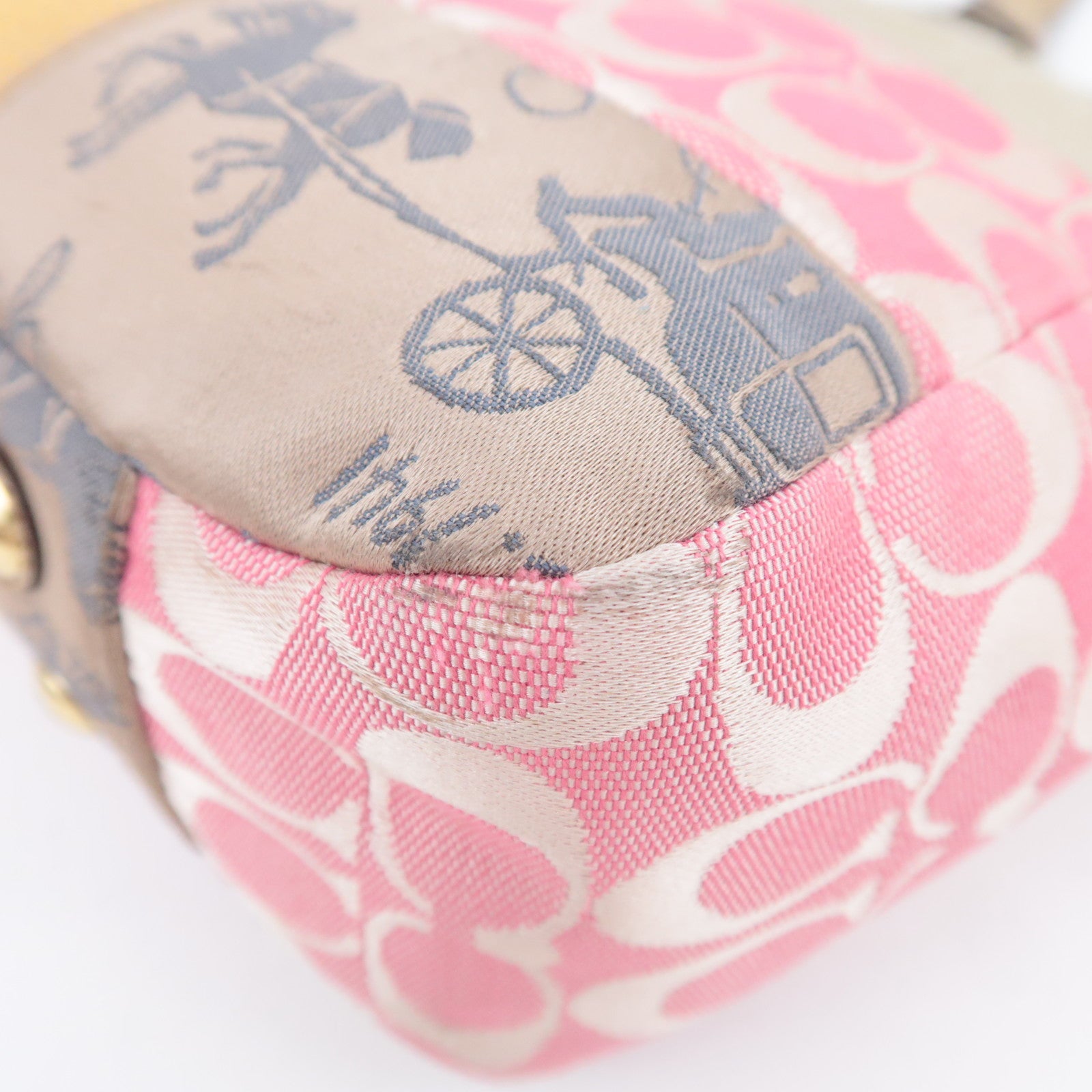 COACH Patchwork Canvas Tote Bag Gold Multicolor F17098