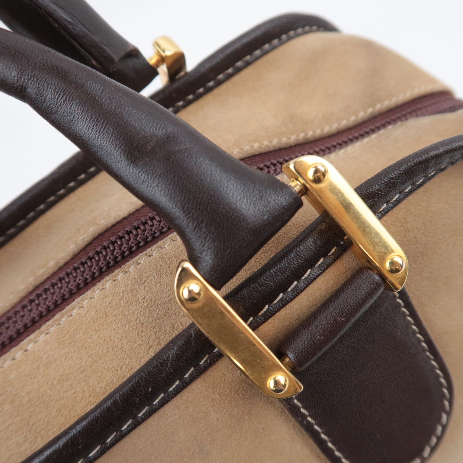 LOEWE Amazona 32 Suede Handbag Beige