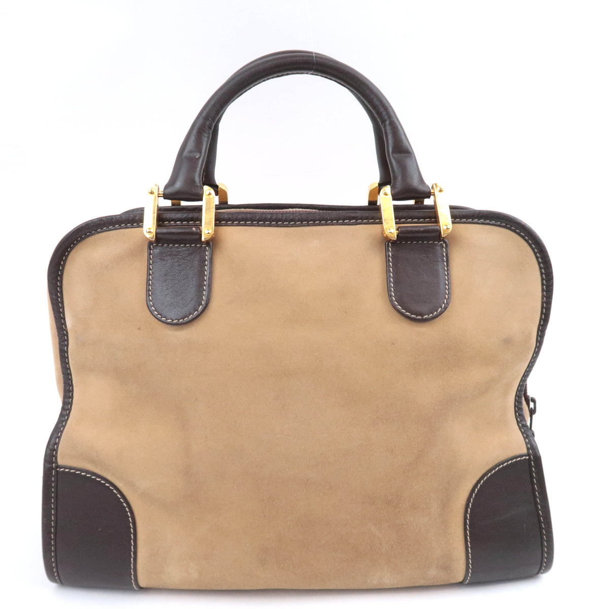 LOEWE Amazona 32 Suede Handbag Beige