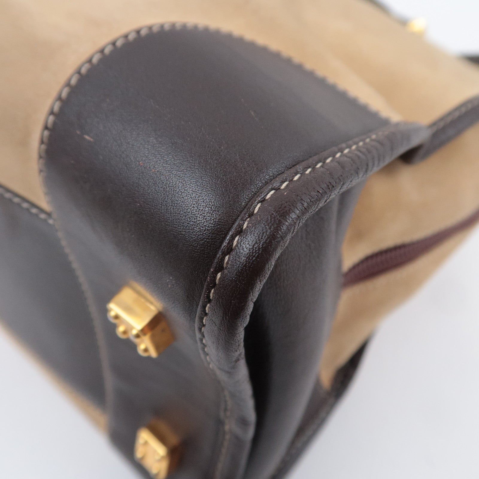 LOEWE Amazona 32 Suede Handbag Beige