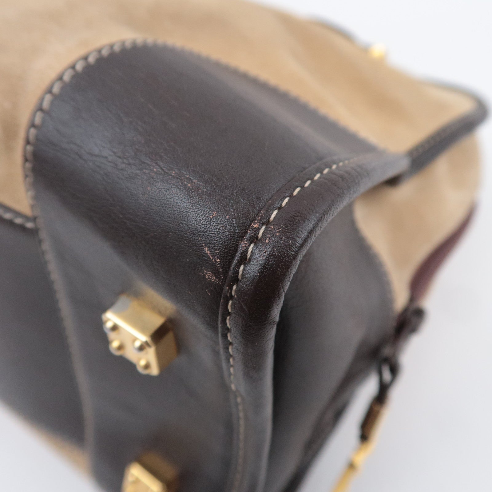 LOEWE Amazona 32 Suede Handbag Beige