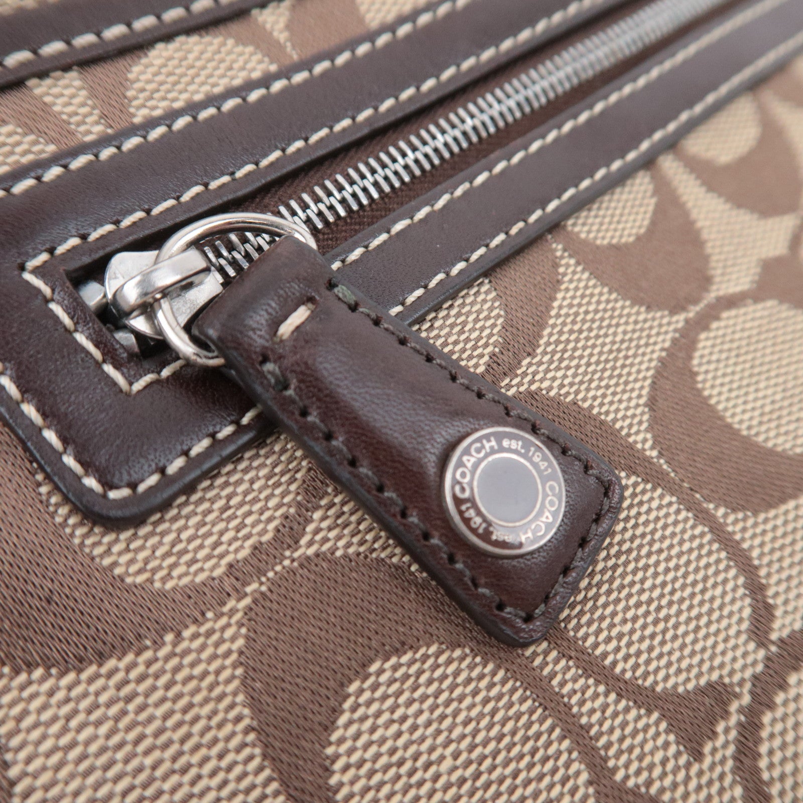 COACH Signature Canvas Leather Shoulder Bag 6045