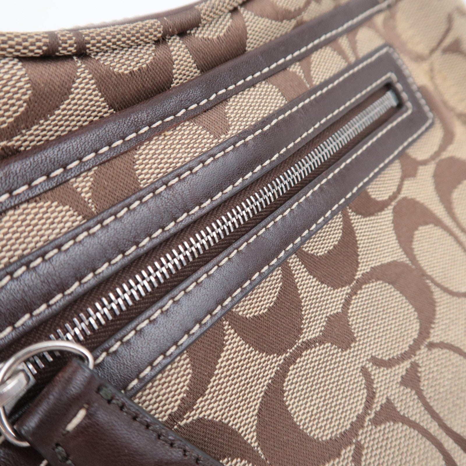 COACH Signature Canvas Leather Shoulder Bag 6045
