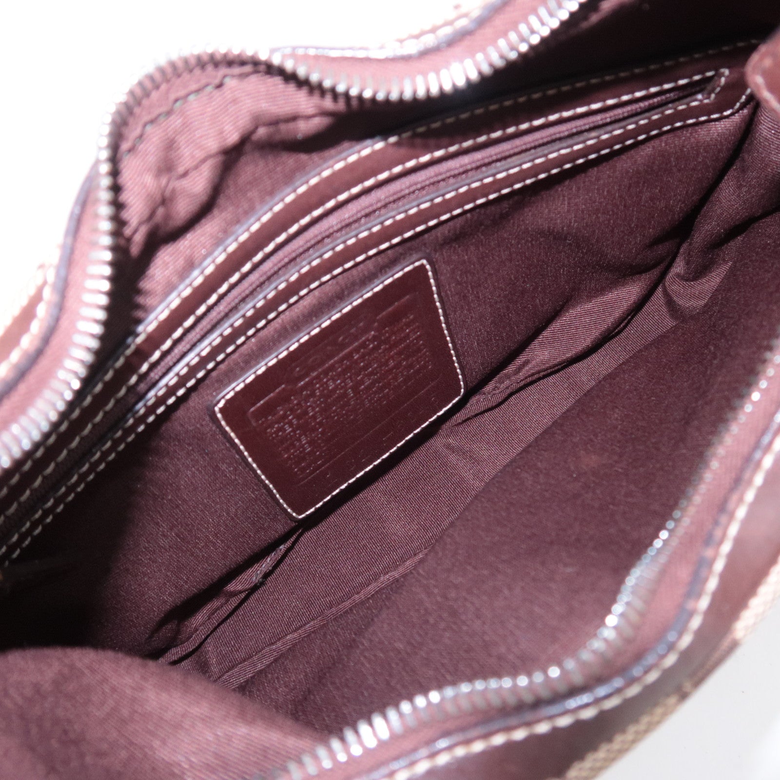 COACH Signature Canvas Leather Shoulder Bag 6045