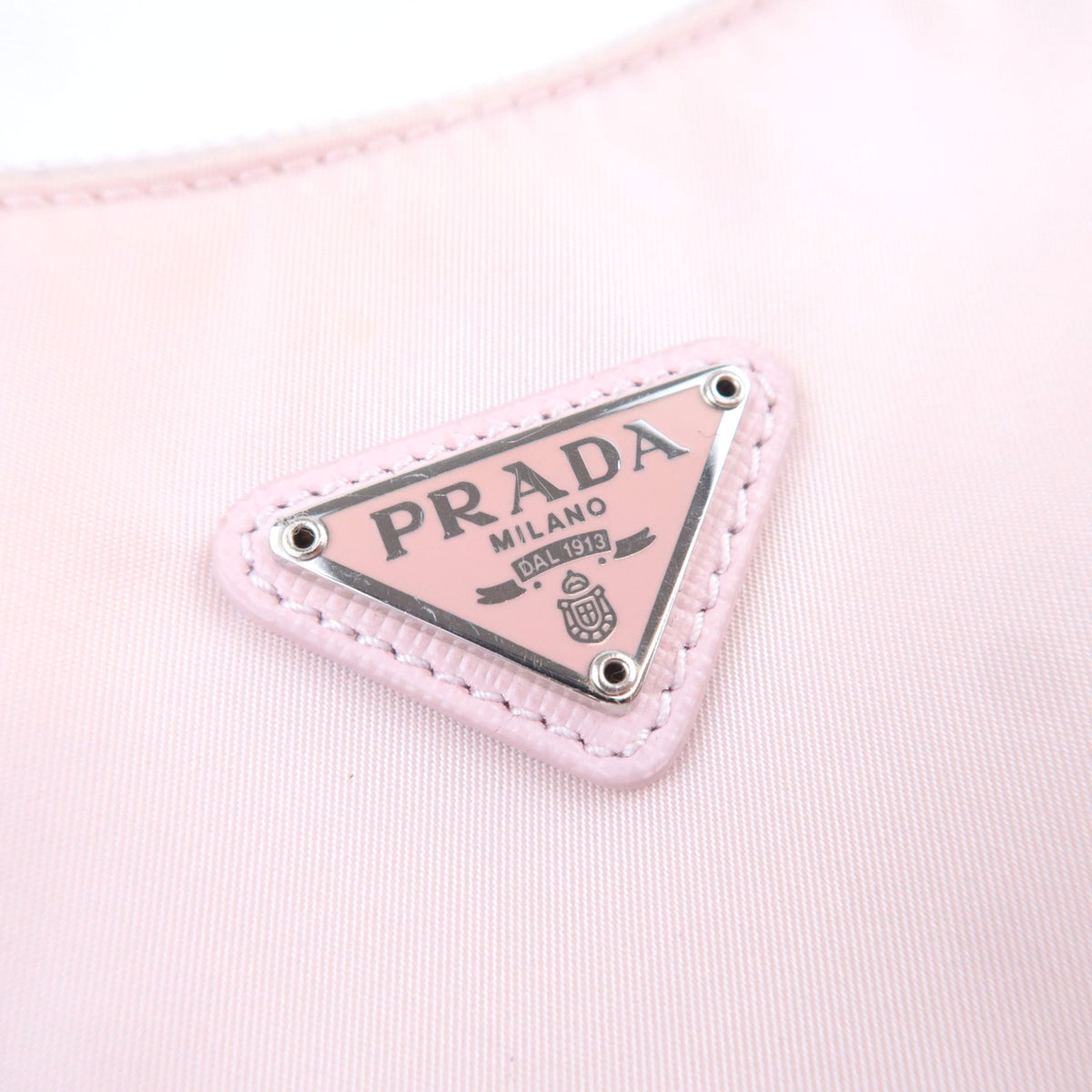 PRADA Logo Nylon Leather Small Shoulder Bag Pink