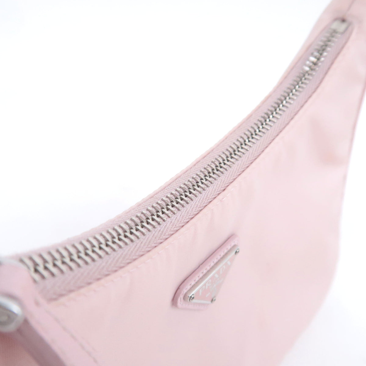 PRADA Logo Nylon Leather Small Shoulder Bag Pink