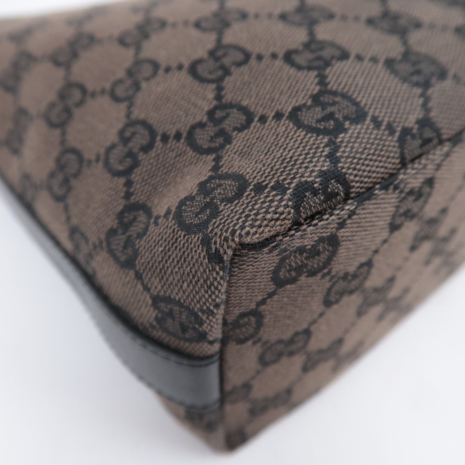 GUCCI GG Canvas Hobo Shoulder Bag Brown Black 000.0602