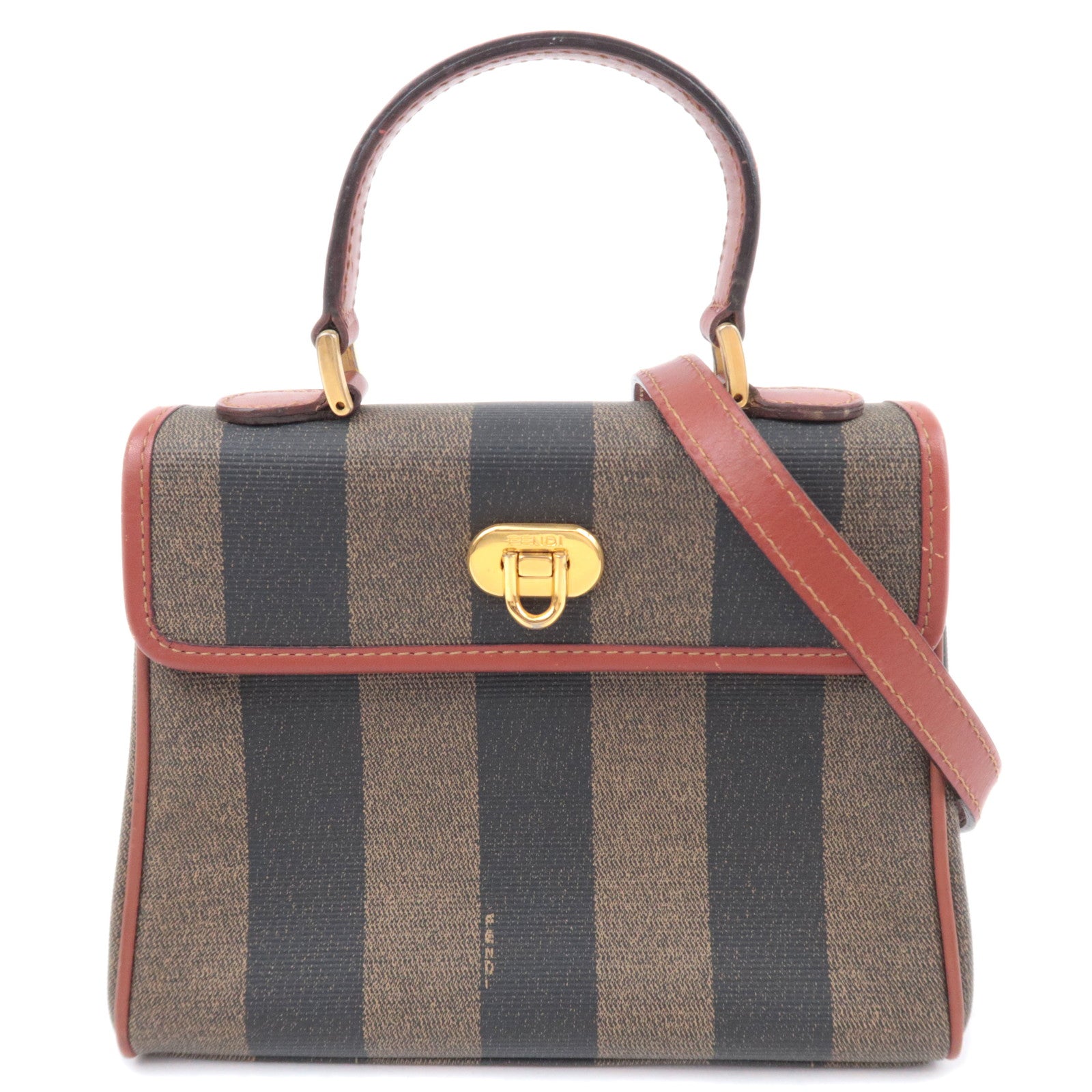 FENDI Pequin Stripe 2Way Top Handle Bag 1165292250