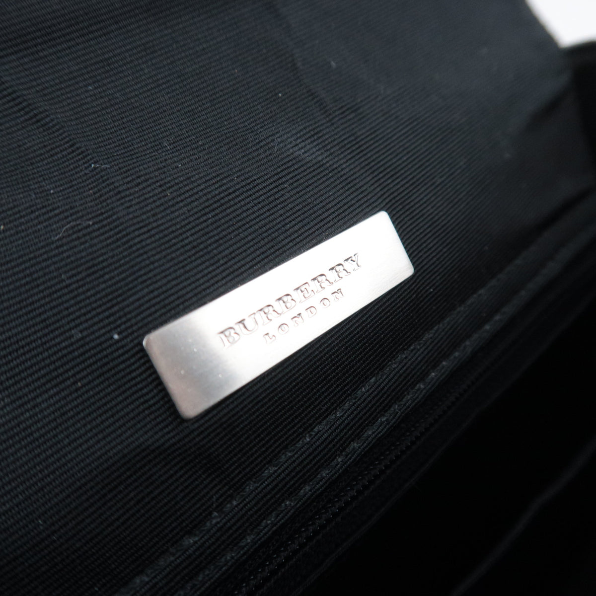 BURBERRY Nova Plaid Canvas Shoulder Bag Black Beige