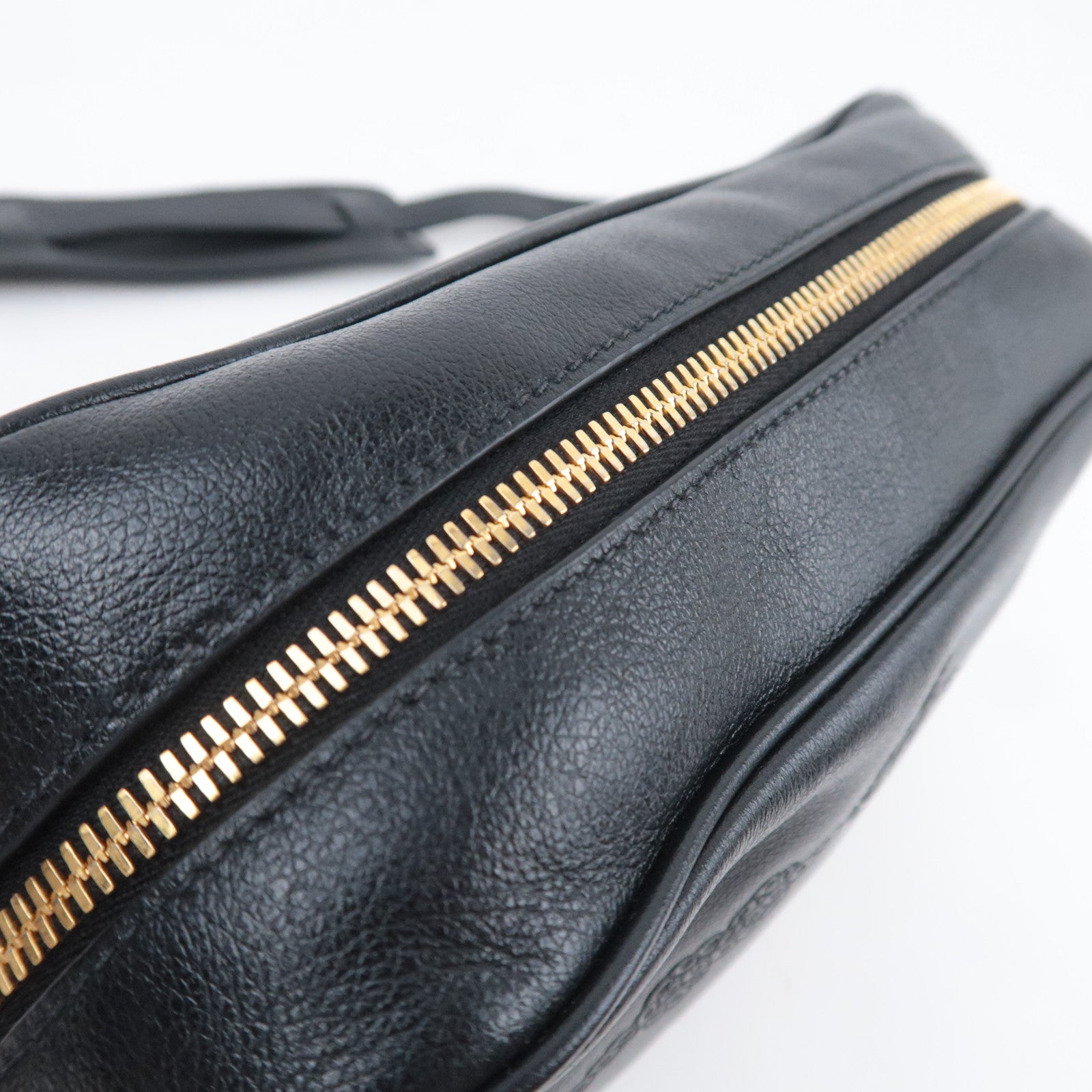 PRADA Leather Shoulder Bag Embossed Logo 1BH089