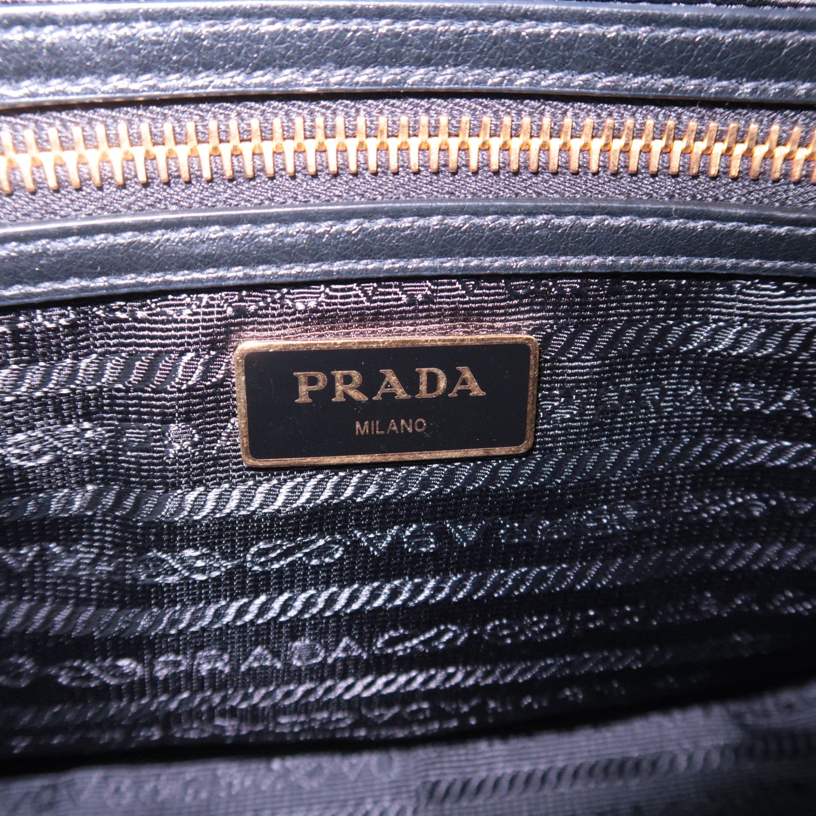 PRADA Leather Shoulder Bag Embossed Logo 1BH089