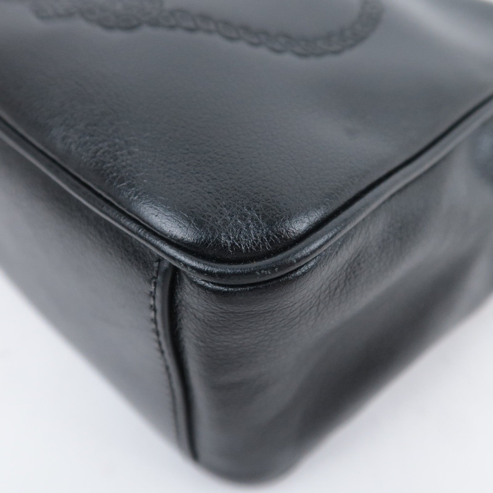 PRADA Leather Shoulder Bag Embossed Logo 1BH089