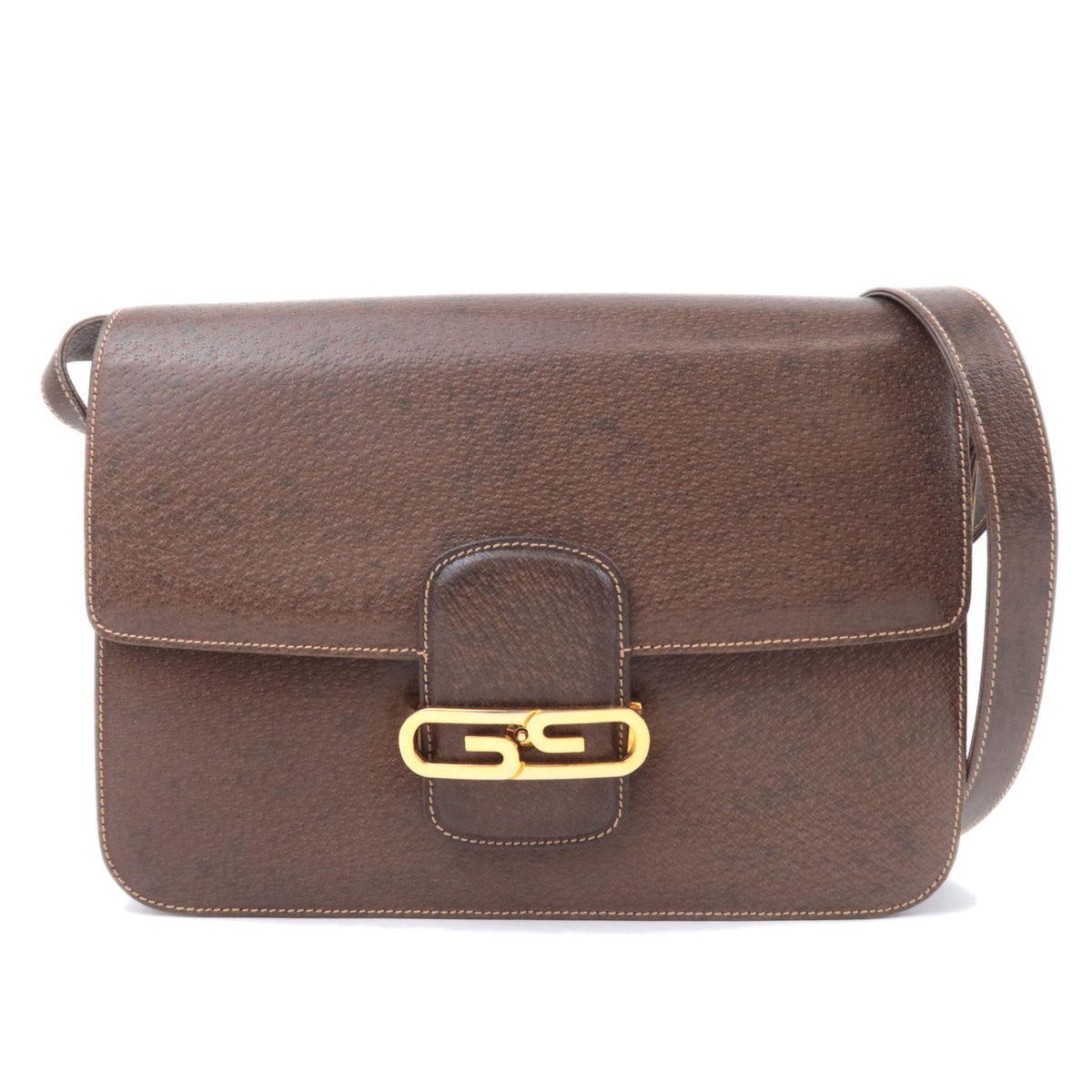 GUCCI Old Gucci GG Logo Buckle Leather Shoulder Bag92256