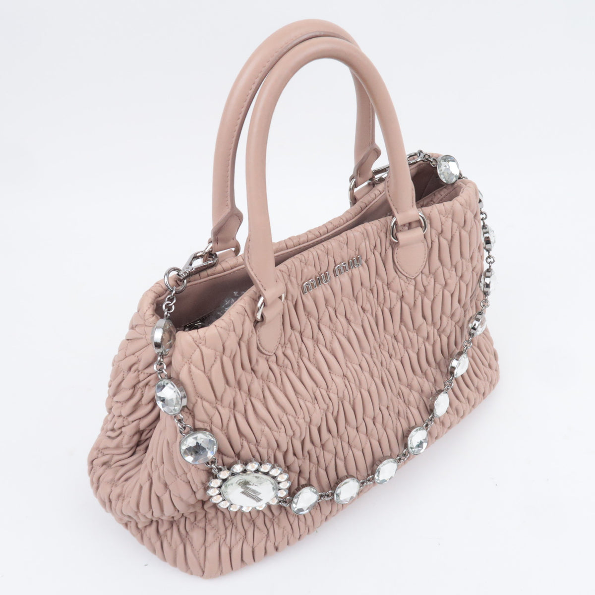 MIU MIU Matelasse 2Way Bijou Chain Shoulder Bag 5BA958