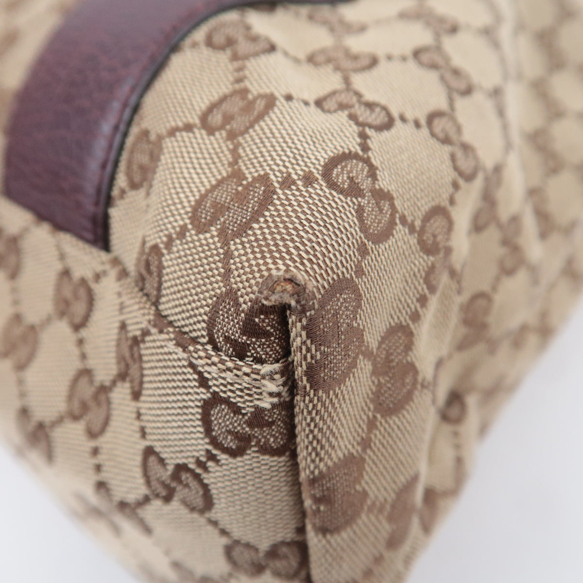 GUCCI Bamboo Canvas Tote Bag Brown 232946