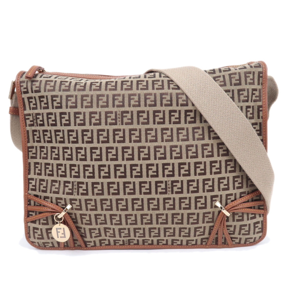 FENDI Zucchino Canvas Shoulder Bag 8BT09092326