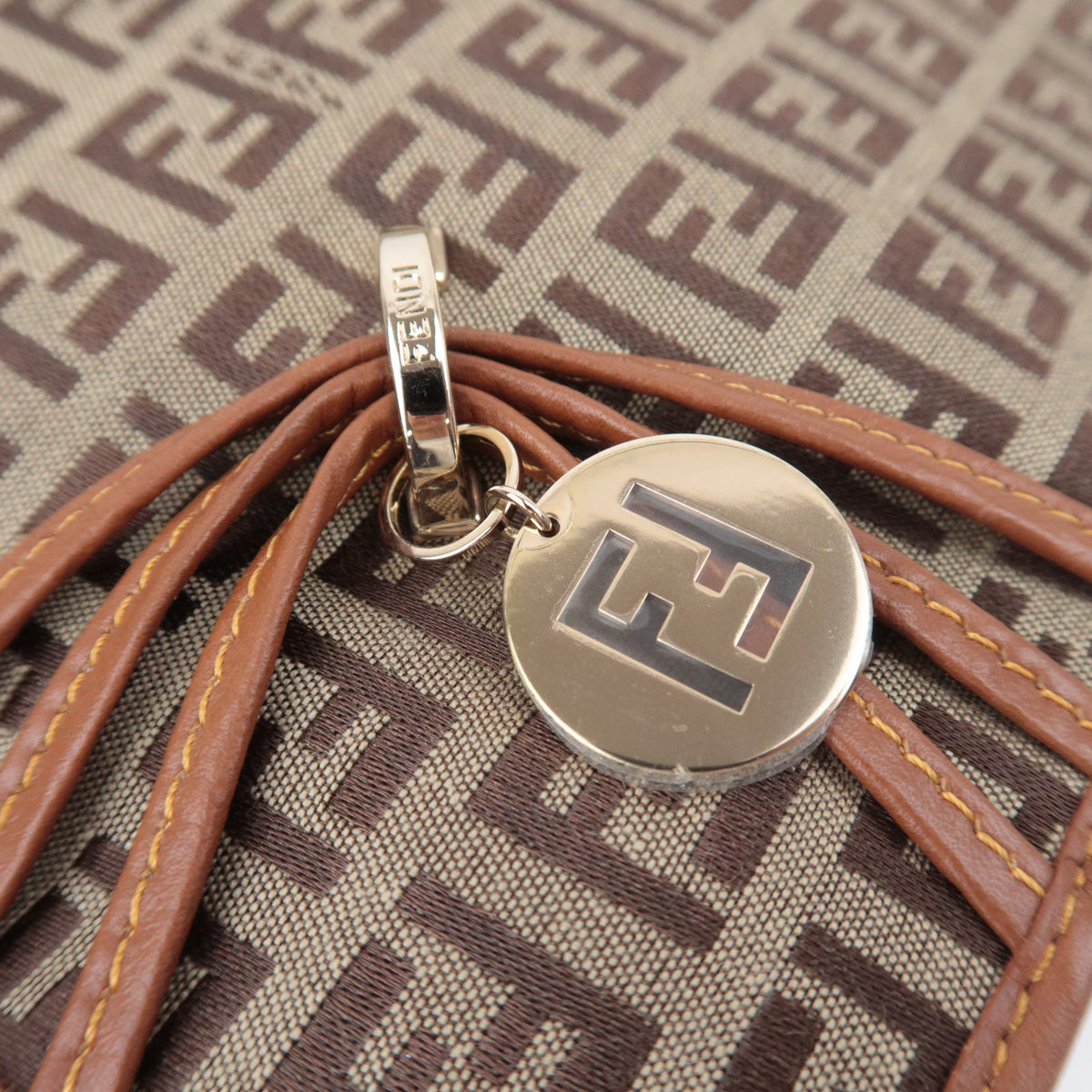 FENDI Zucchino Canvas Shoulder Bag 8BT090
