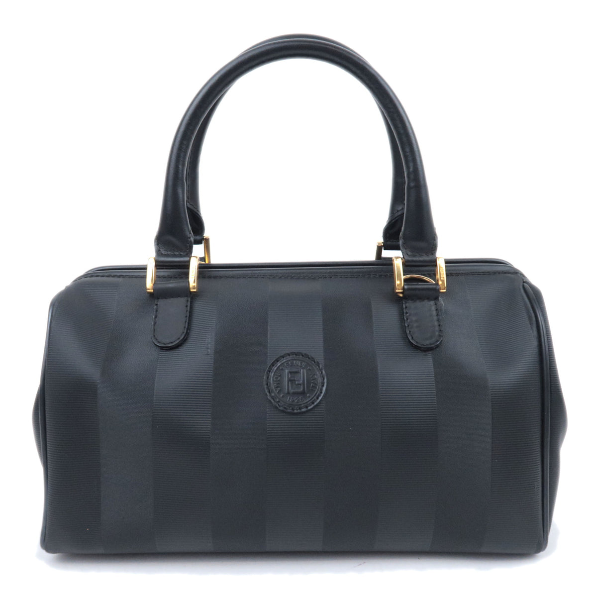 FENDI Pequin Stripe Small Boston Bag92336