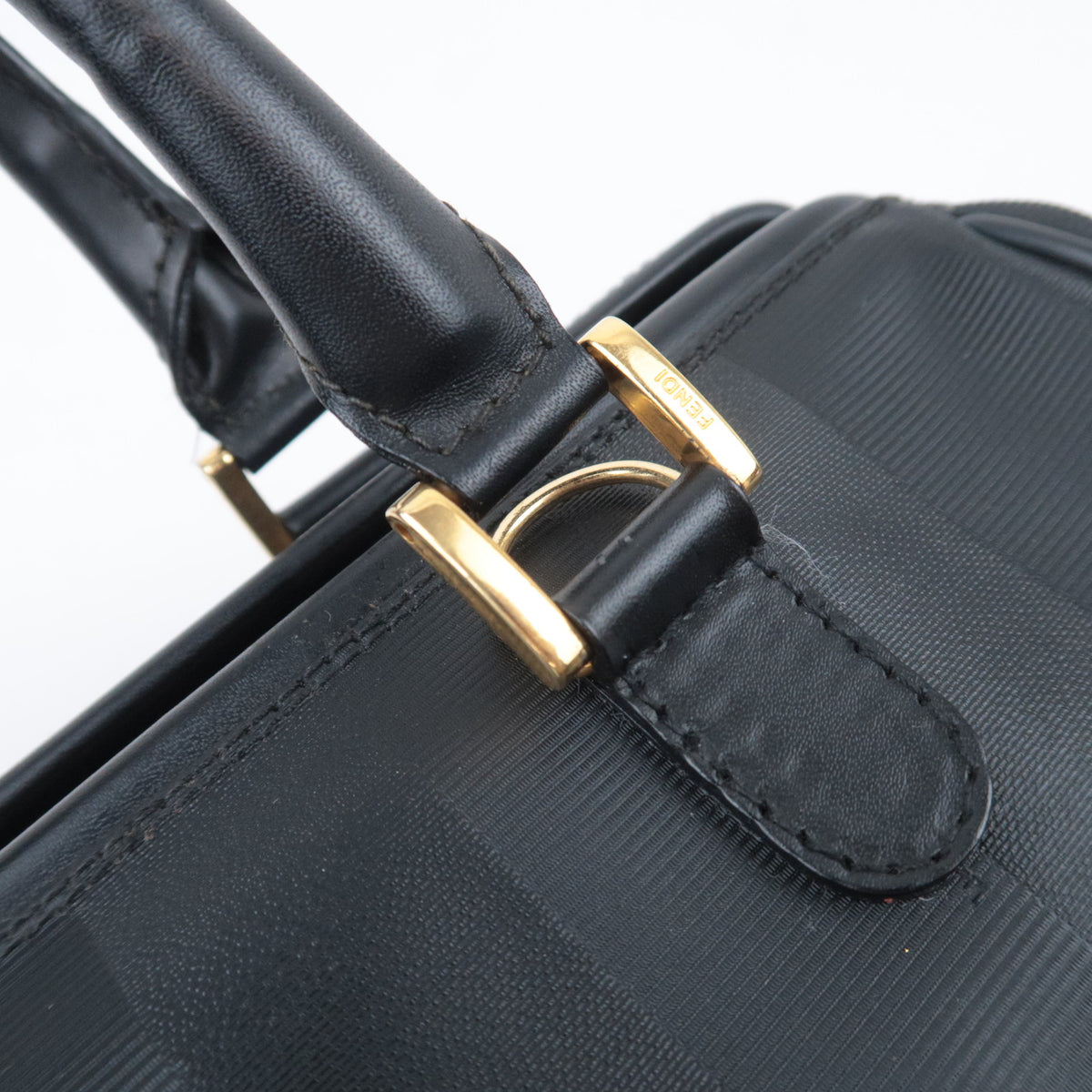 FENDI Pequin Stripe Small Boston Bag