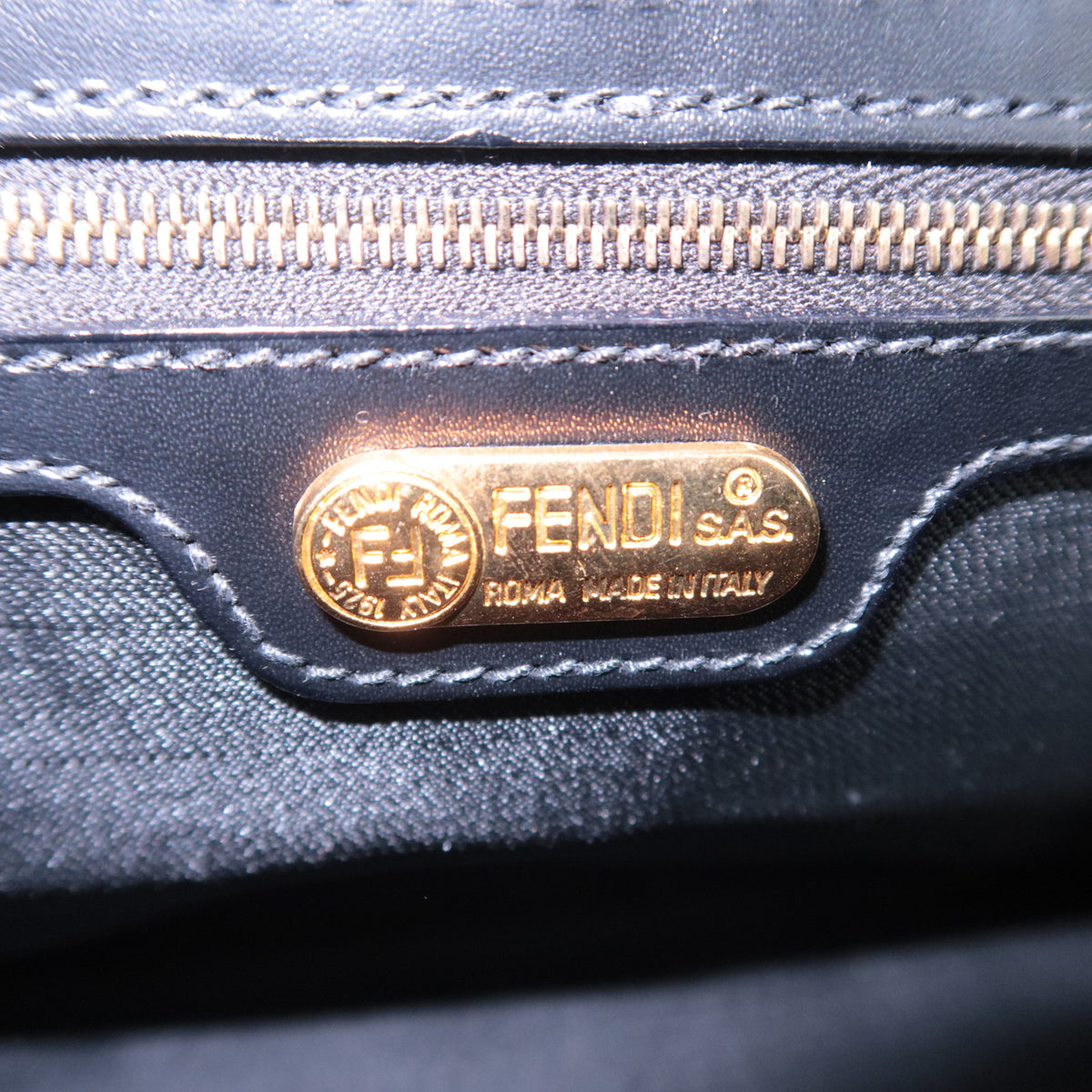 FENDI Pequin Stripe Small Boston Bag