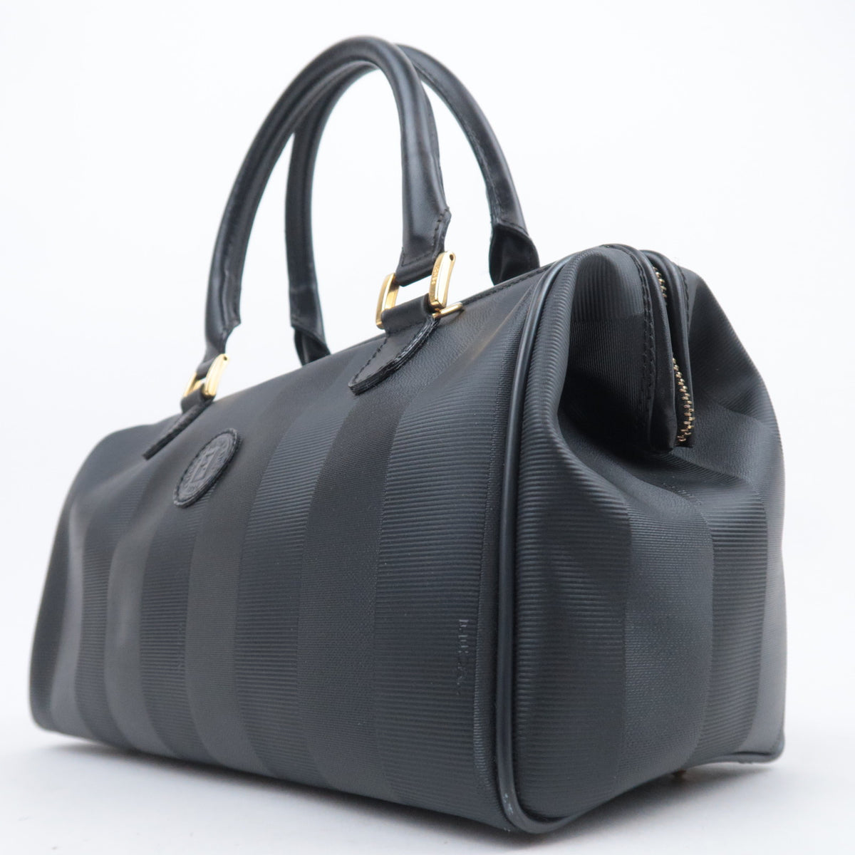 FENDI Pequin Stripe Small Boston Bag