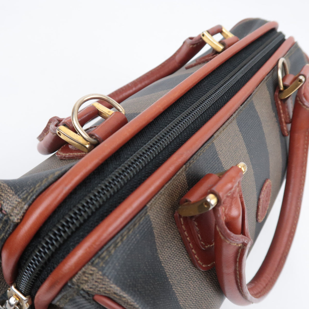 FENDI Pequin Stripe 2Way Small Boston Bag