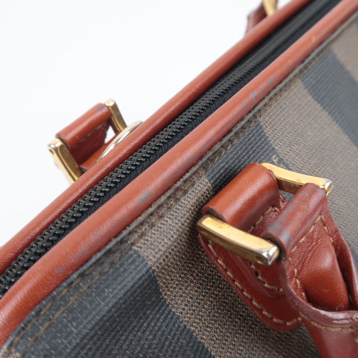 FENDI Pequin Stripe 2Way Small Boston Bag
