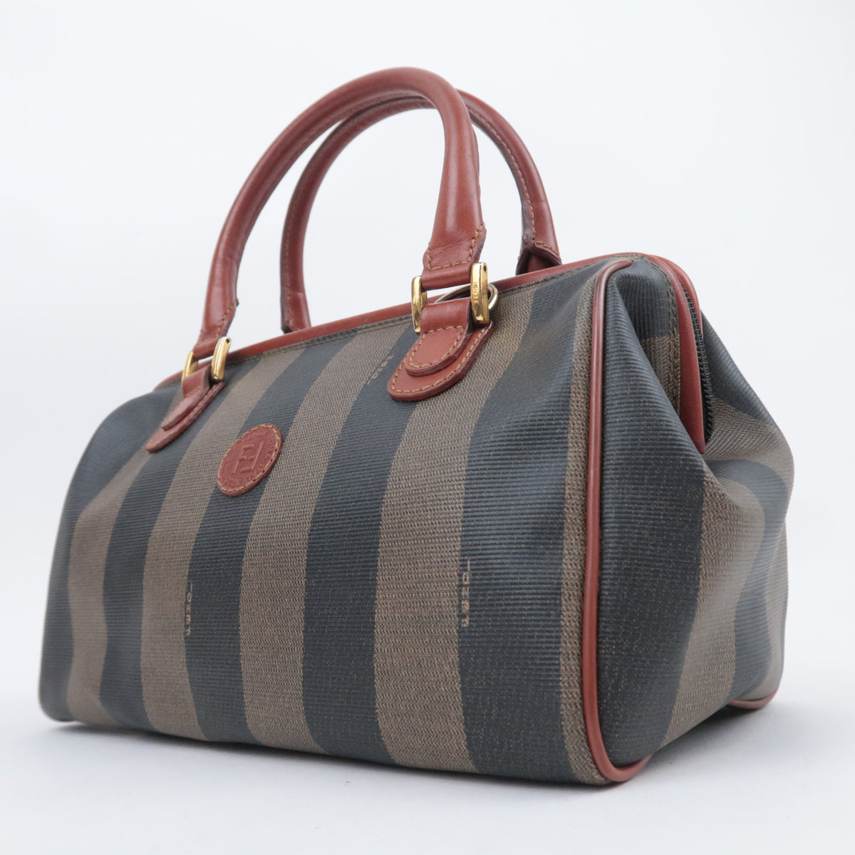 FENDI Pequin Stripe 2Way Small Boston Bag