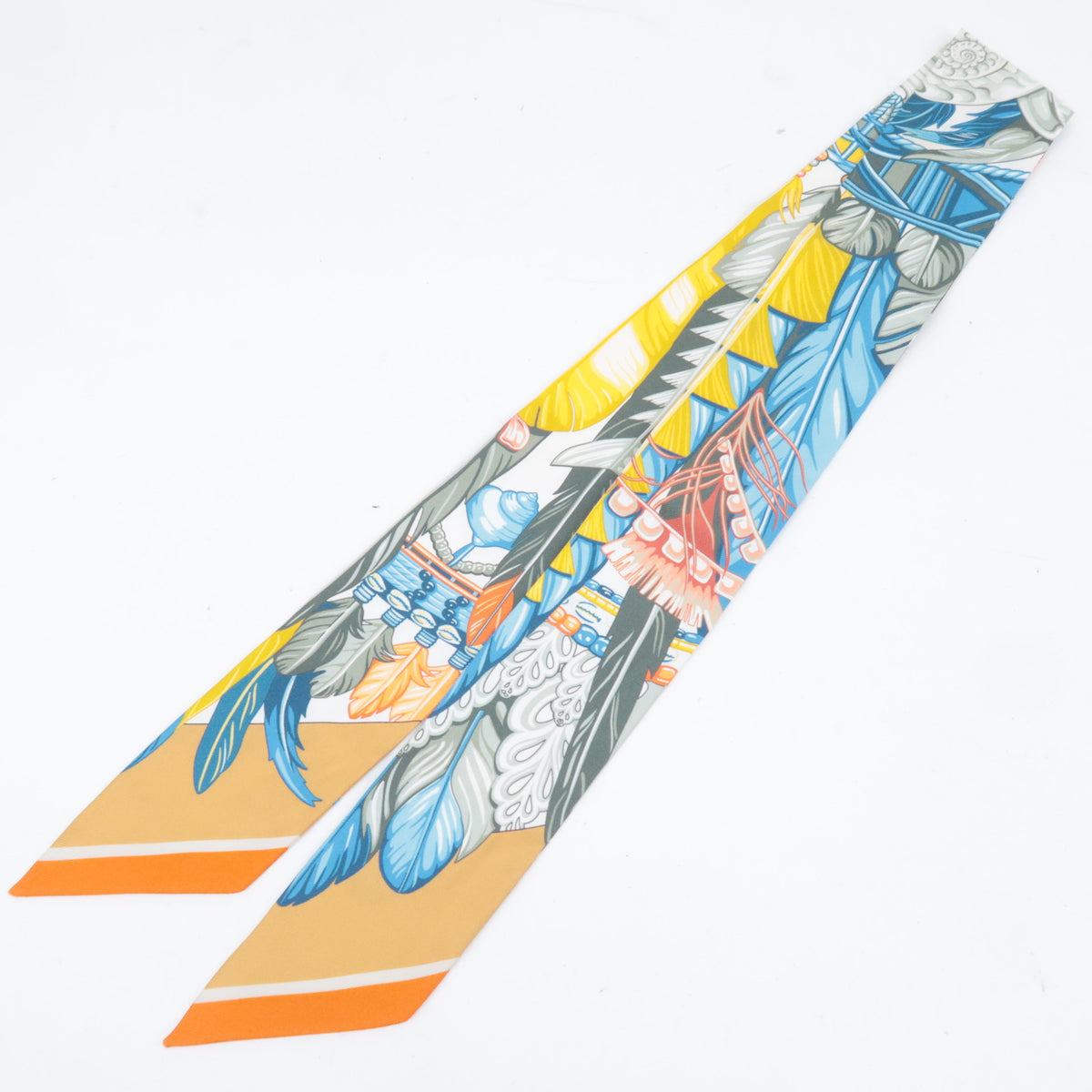 HERMES Twilly Scarf Danse Pacifique 100% Silk