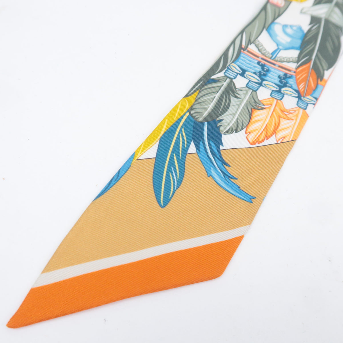 HERMES Twilly Scarf Danse Pacifique 100% Silk