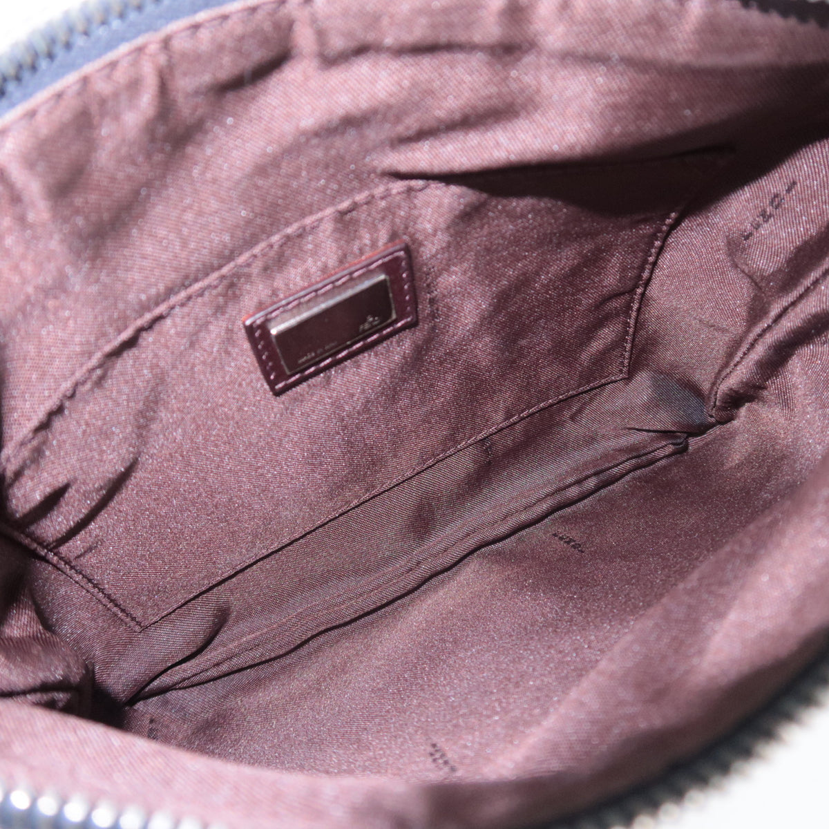 FENDI Zucchino Canvas Shoulder Bag Navy 8BT047
