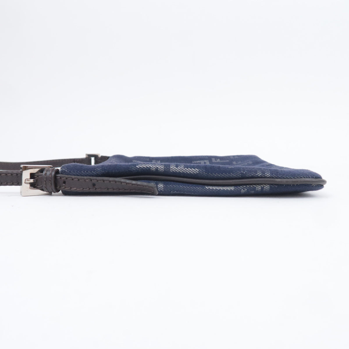 FENDI Zucchino Canvas Shoulder Bag Navy 8BT047