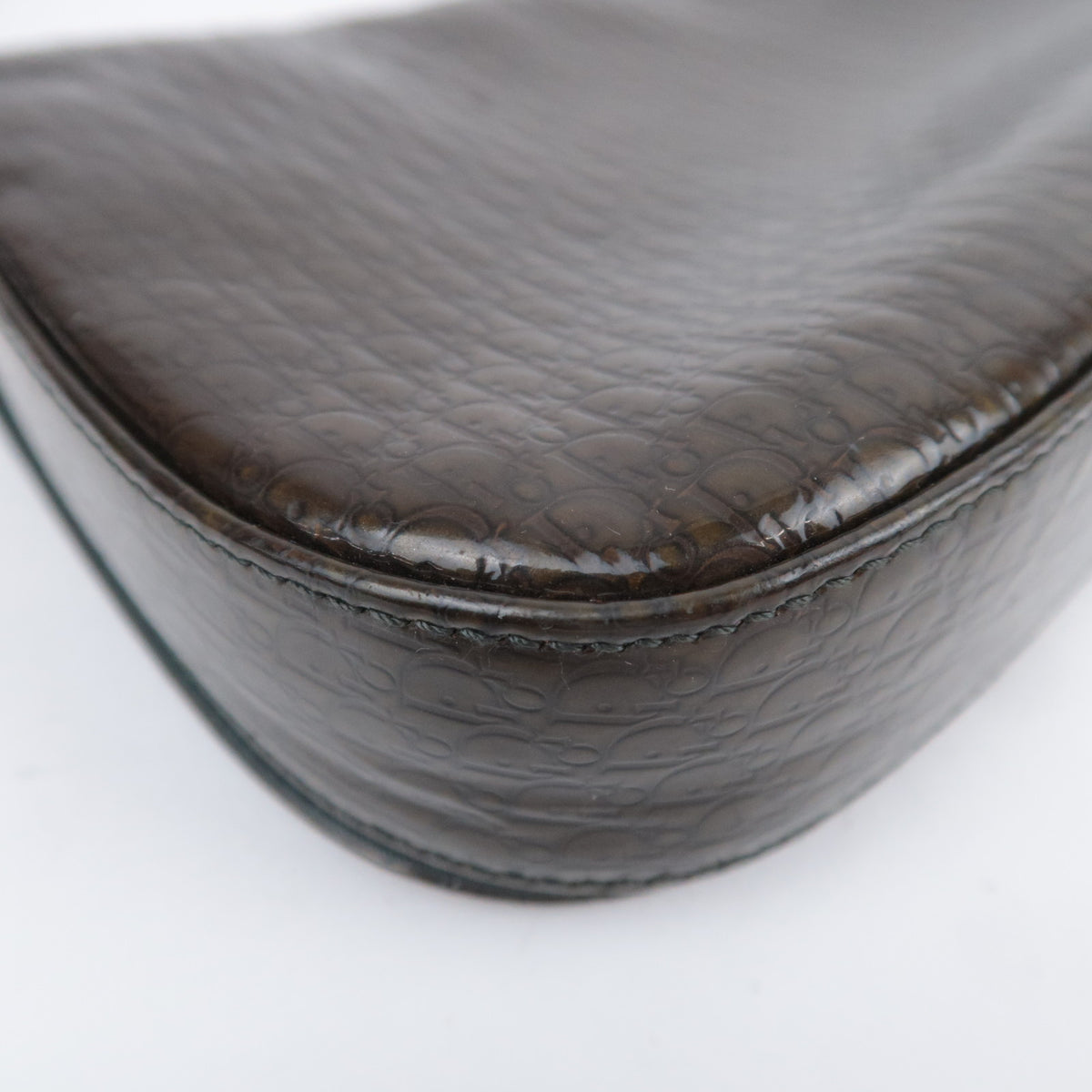 Christian Dior Trotter Maris Pearl Shoulder Bag Brown Khaki