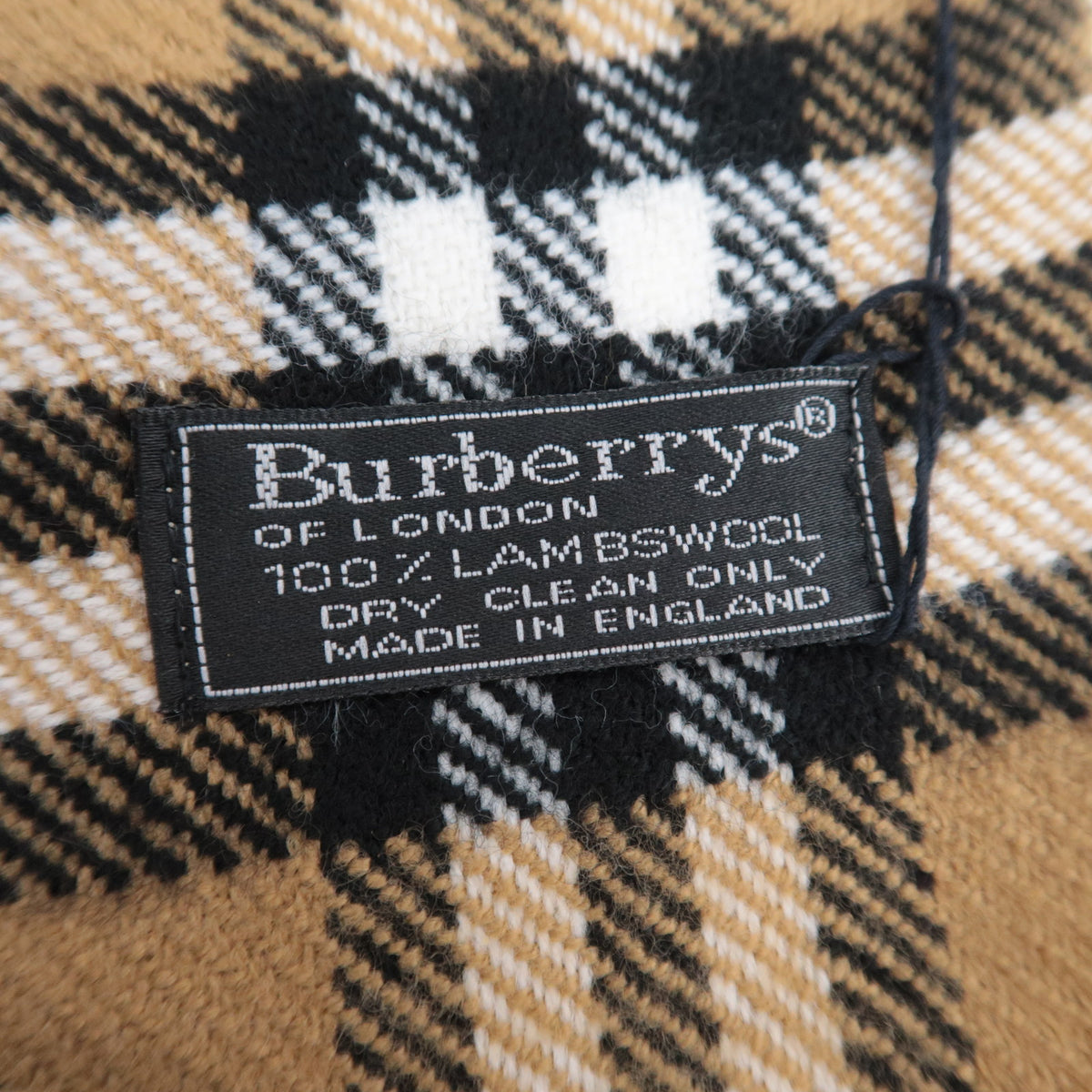 BURBERRY burberrys Nova Plaid Fringe Scarf 100% Wool Beige