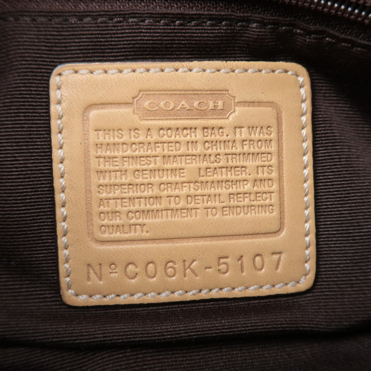 COACH Signature Canvas Shoulder Bag Beige 5107