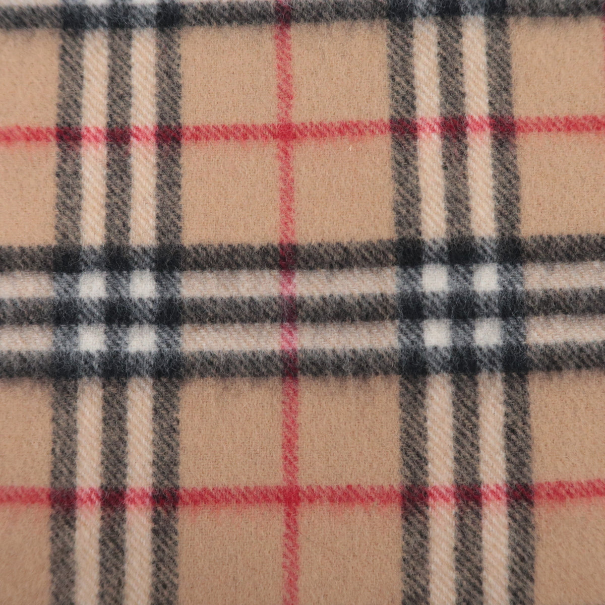 BURBERRY burberrys Nova Plaid Fringe Scarf 100% Wool Beige