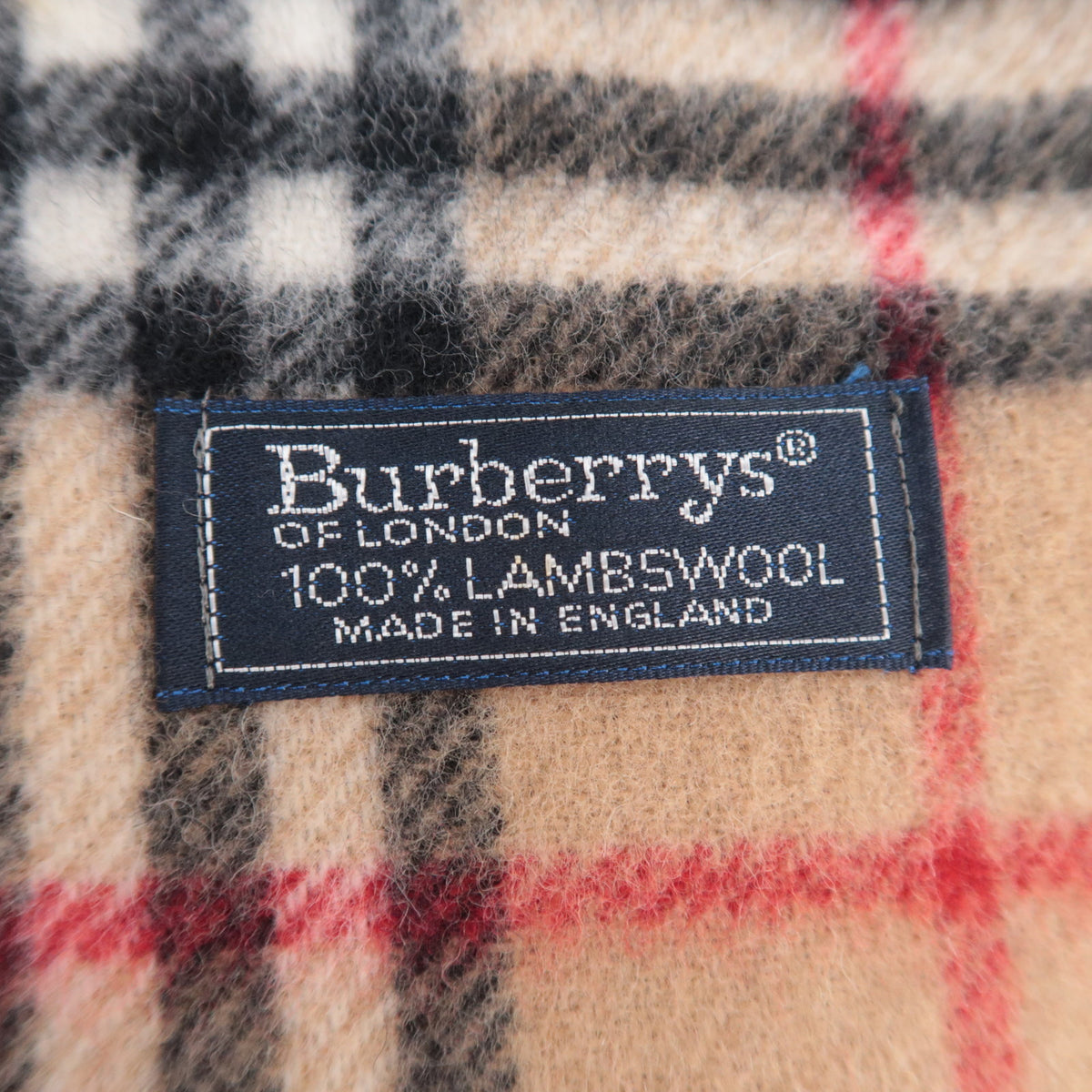 BURBERRY burberrys Nova Plaid Fringe Scarf 100% Wool Beige