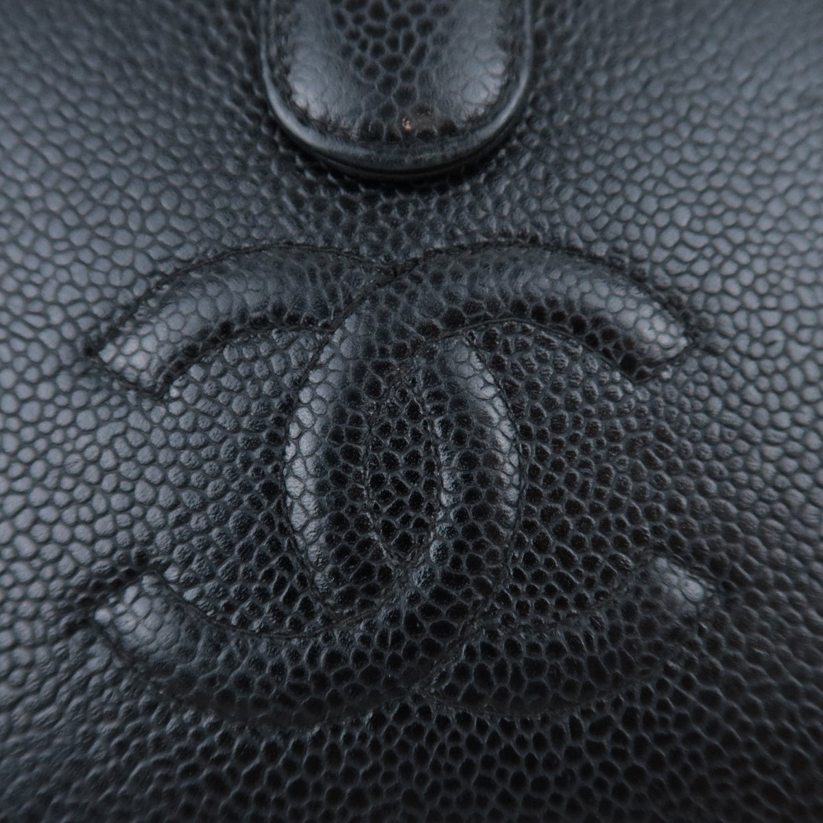 CHANEL Coco Mark KIss Lock Long Wallet Caviarskin