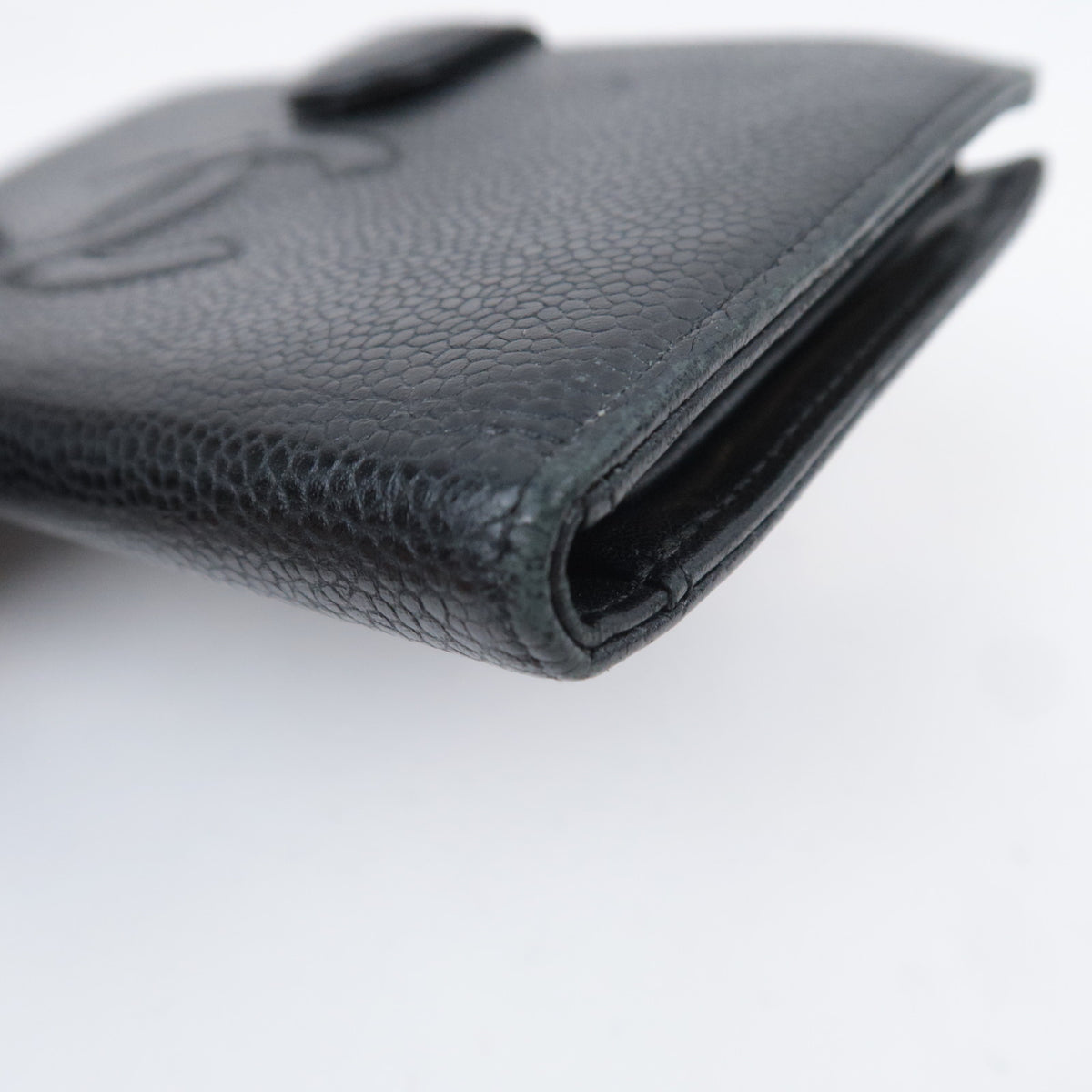 CHANEL Coco Mark KIss Lock Long Wallet Caviarskin