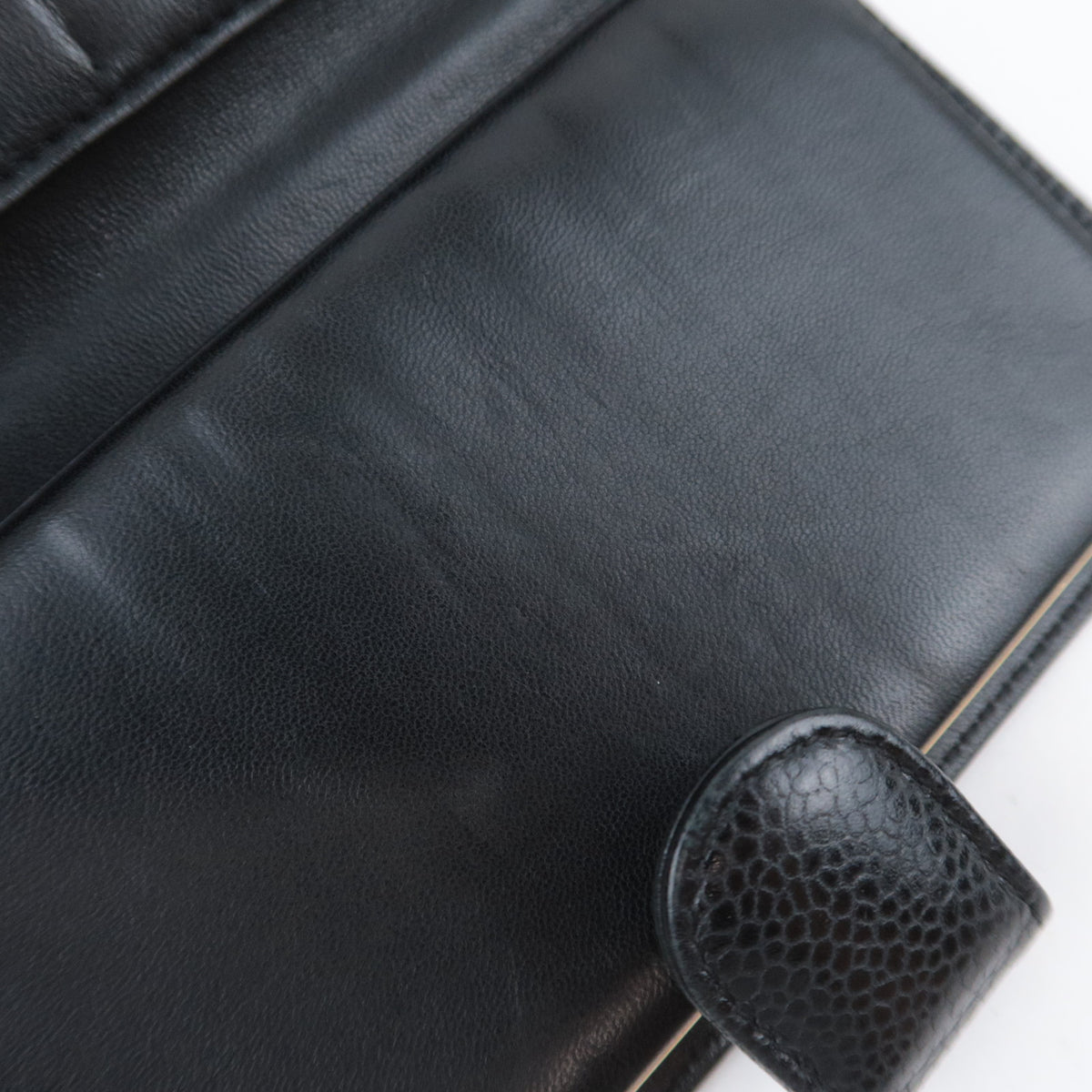CHANEL Coco Mark KIss Lock Long Wallet Caviarskin