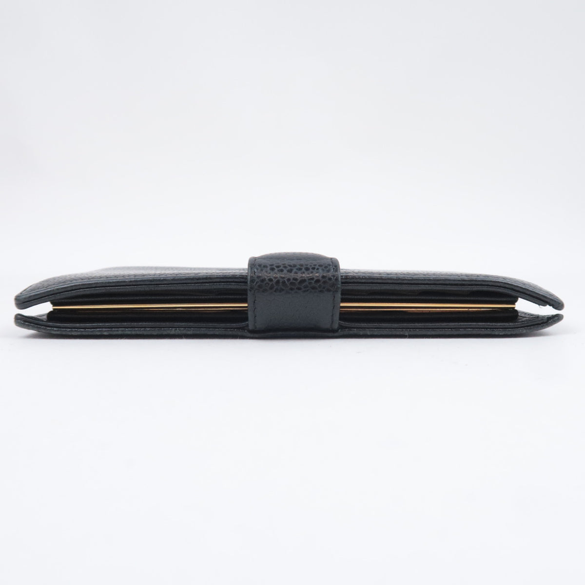 CHANEL Coco Mark KIss Lock Long Wallet Caviarskin