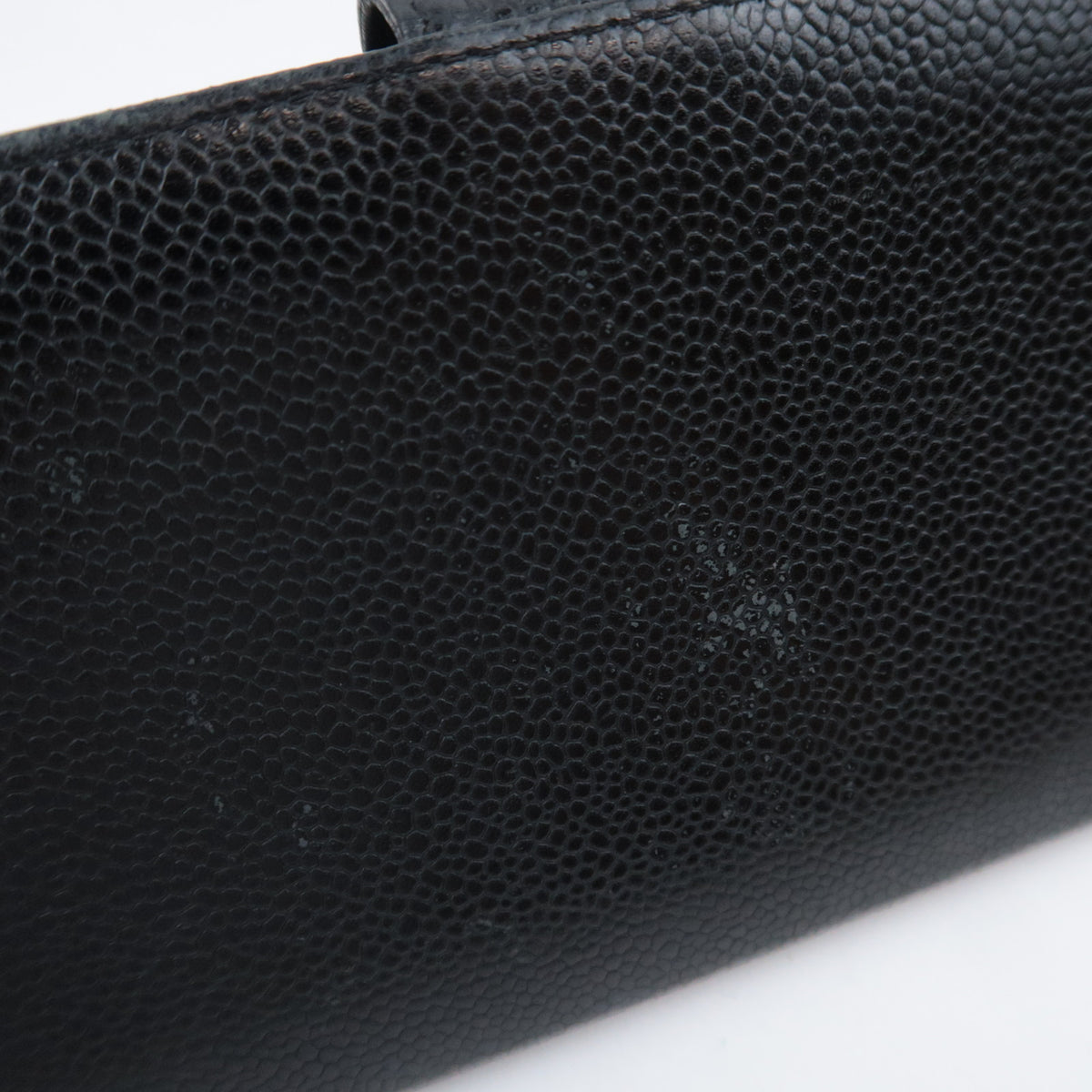 CHANEL Coco Mark KIss Lock Long Wallet Caviarskin