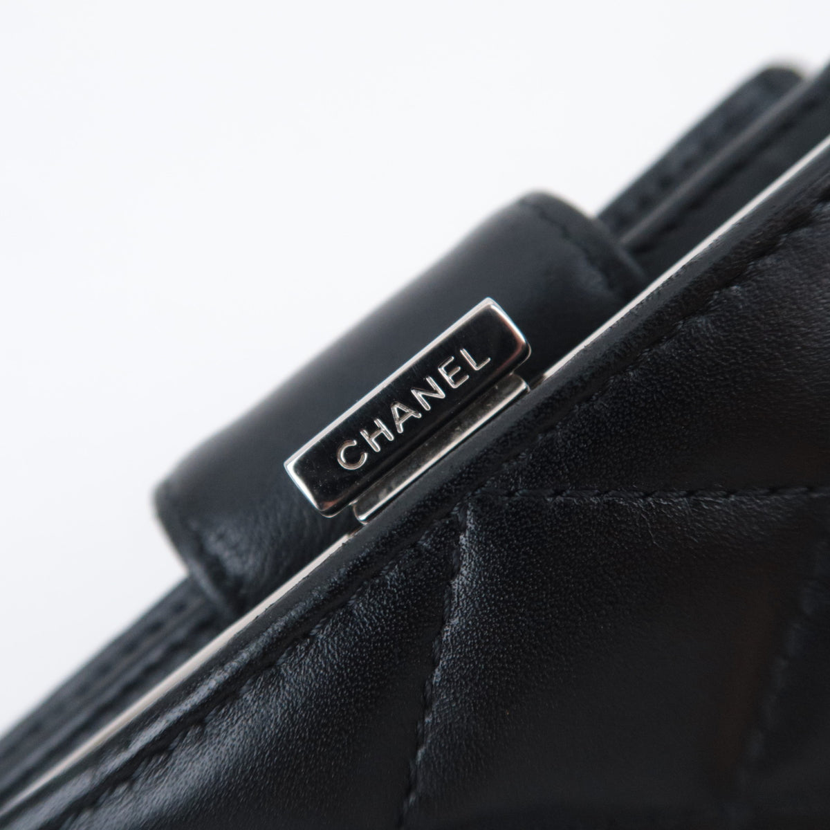 CHANEL Cambon Line Kiss Lock Wallet Lambskin