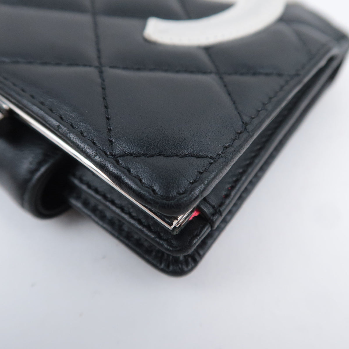 CHANEL Cambon Line Kiss Lock Wallet Lambskin