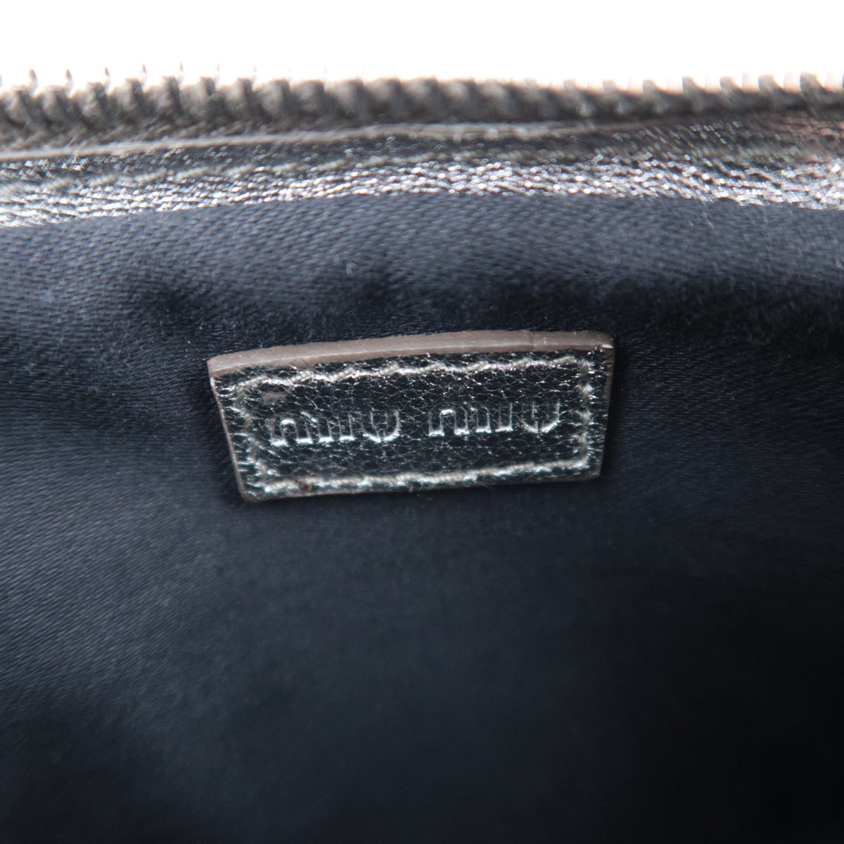 MIU MIU Matelasse Metallic Silver Mini Pouch