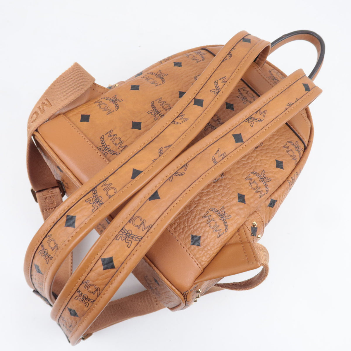 MCM Stark Visetos Leather Backpack