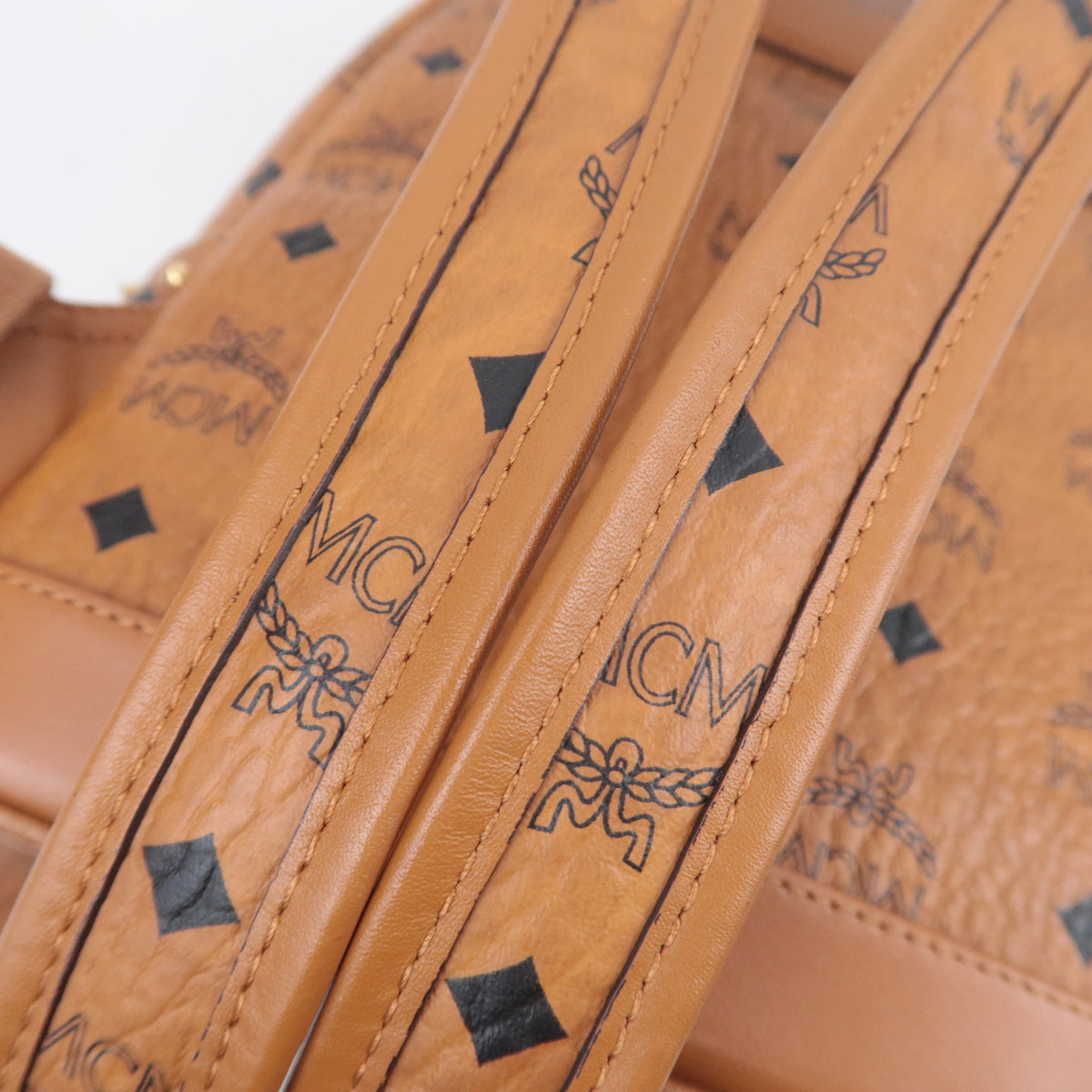 MCM Stark Visetos Leather Backpack