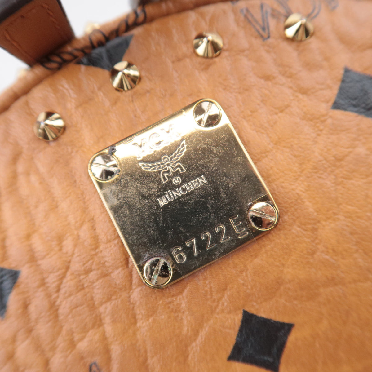 MCM Stark Visetos Leather Backpack
