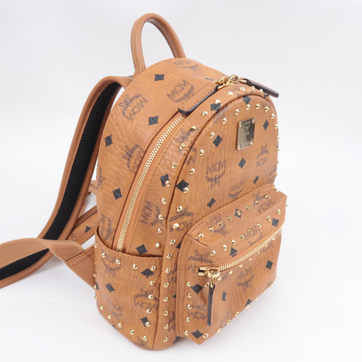 MCM Stark Visetos Leather Backpack