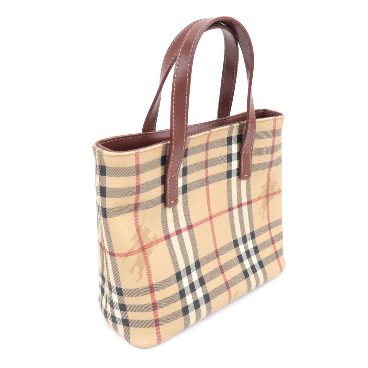 BURBERRY Haymarket Check Shadow Horse Mini Tote Bag